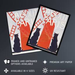 "Artery8 About Paris Travel Book Cover Vintage Wall Art Print Penfield in Red - Size: W18"" x H24""" - thumbnail 2