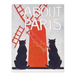 "Artery8 About Paris Travel Book Cover Vintage Wall Art Print Penfield in Red - Size: W18"" x H24""" - thumbnail 1