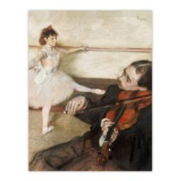 Artery8 Edgar Degas Framed Wall Art Print Dance Lesson with Violinist in Beige - Size: A4 - thumbnail 3