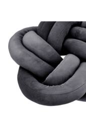 Living and Home 2Pcs Unique Knot Design Throw Pillows for Home Decor in Dark Grey - thumbnail 7