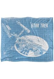 Star Trek Enterprise Blueprint Silky Touch Super Soft Throw Blanket 152 X 127 cm in White - thumbnail 1