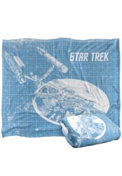 Star Trek Enterprise Blueprint Silky Touch Super Soft Throw Blanket 152 X 127 cm in White - thumbnail 2