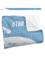 Star Trek Enterprise Blueprint Silky Touch Super Soft Throw Blanket 152 X 127 cm in White - thumbnail 3