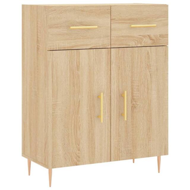Berkfield Home Sideboard Sonoma Oak 69.5x34x90 cm Engineered Wood in Light Oak - image 1