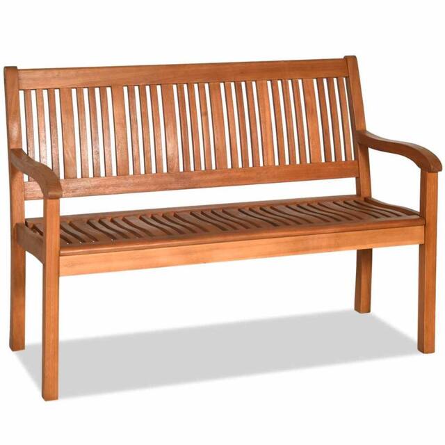 Costway Eucalyptus Bench Wooden Dining Bench Solid Long Bench 2 Person Chair in Pale Orange - image 1