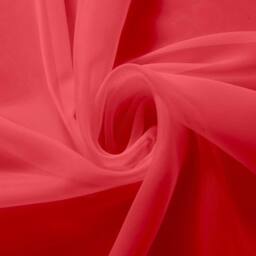 Luxury Living Voile Tab Top Curtain Pair with Crystal Tie Backs Sheer Window Panels in Red - Size: 145 cm width x 183 cm drop - thumbnail 4
