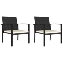 Berkfield Home Garden Dining Chairs 2 pcs Poly Rattan Black