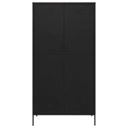 Berkfield Home Wardrobe Black 90x50x180 cm Steel - Size: 90 x 50 x 180 cm
