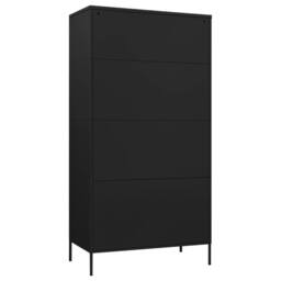 Berkfield Home Wardrobe Black 90x50x180 cm Steel - Size: 90 x 50 x 180 cm - thumbnail 5