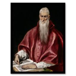 Artery8 Portrait of Saint Jerome as a Scholar El Greco Framed Wall Art Print - Size: A3 - thumbnail 1
