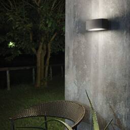 Netlighting Andromeda 1 Light Outdoor Small Up Down Wall Light Polished Chrome Anthracite IP55 E27 in Grey - thumbnail 2