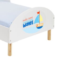 Liberty House Toys Kids White Toddler Bed - Make Some Waves - Size: Cot Bed - thumbnail 5