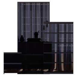 HD Designs Vida Designs Glinton 3 Piece Bedroom Set (2 Drawer Bedside Chest, 5 in Black - thumbnail 2