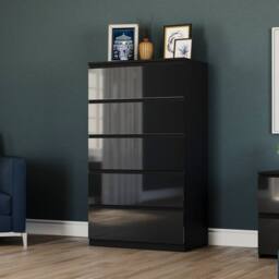 HD Designs Vida Designs Glinton 3 Piece Bedroom Set (2 Drawer Bedside Chest, 5 in Black - thumbnail 5