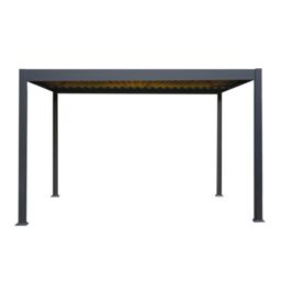 Monstershop Anthracite Aluminium Pergola With LED Lights - 3m x 4m in Grey - thumbnail 2