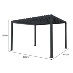 Monstershop Anthracite Aluminium Pergola With LED Lights - 3m x 4m in Grey - thumbnail 5
