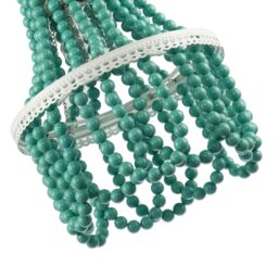 Happy Homewares Shabby Chic Ornate Chandelier Pendant Shade with Round Duck Egg Pearls in Duck Egg Blue - thumbnail 5