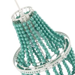 Happy Homewares Shabby Chic Ornate Chandelier Pendant Shade with Round Duck Egg Pearls in Duck Egg Blue - thumbnail 3