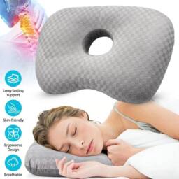 SPETLEK Pillow with Ear Hole for Ear Pain Relief in Grey - Size: Cot - thumbnail 1