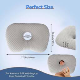 SPETLEK Pillow with Ear Hole for Ear Pain Relief in Grey - Size: Cot - thumbnail 2