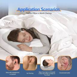 SPETLEK Pillow with Ear Hole for Ear Pain Relief in Grey - Size: Cot - thumbnail 4