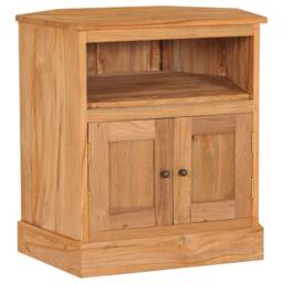 Berkfield Home Corner Sideboard 60x45x60 cm Solid Teak Wood in Brown - Size: 60 x 45 x 60 cm - thumbnail 1