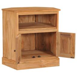 Berkfield Home Corner Sideboard 60x45x60 cm Solid Teak Wood in Brown - Size: 60 x 45 x 60 cm - thumbnail 2