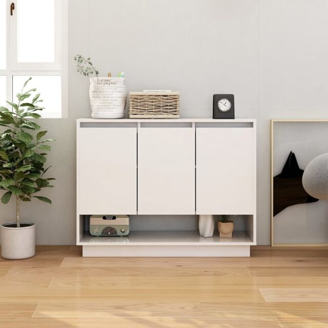 Berkfield Home Sideboard White 97x31x75 cm Engineered Wood - Size: 97 x 31 x 75 cm - image 1