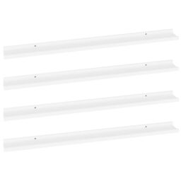 Berkfield Home Wall Shelves 4 pcs White 100x9x3 cm - Size: 100 x 9 x 3 cm - thumbnail 2