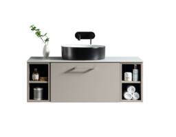Bathroom Kingdom Piatta Soft Coffee Wall Hung Basin Drawer Vanity 1000mm in Taupe - thumbnail 2