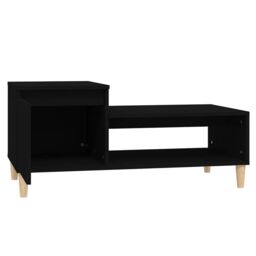 Berkfield Home Coffee Table Black 100x50x45 cm Engineered Wood - Size: 100 x 50 x 45 cm - thumbnail 6