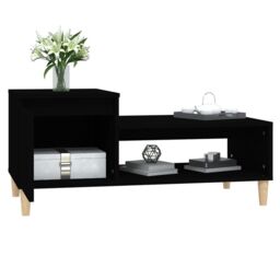 Berkfield Home Coffee Table Black 100x50x45 cm Engineered Wood - Size: 100 x 50 x 45 cm - thumbnail 4