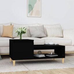 Berkfield Home Coffee Table Black 100x50x45 cm Engineered Wood - Size: 100 x 50 x 45 cm - thumbnail 1