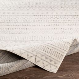 Livabliss Pisa-Geometric Grey Charcoal Off-White Living Dining Bedroom Rug in Light Grey - Size: 200 cm x 275 cm - thumbnail 4
