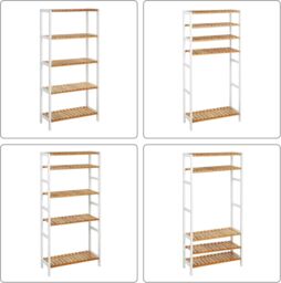 SONGMICS Bamboo 5 Tier Storage Shelf for Bathroom or Living Room in Natural - thumbnail 5