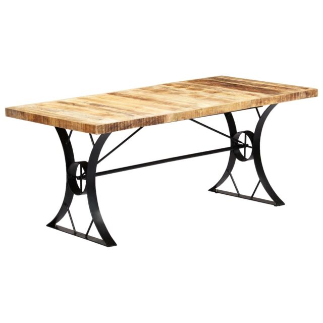Berkfield Home Dining Table 180x90x76 cm Solid Mango Wood in Brown - Size: 180 x 90 x 76 cm - image 1