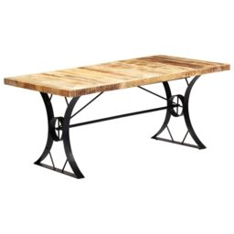 Berkfield Home Dining Table 180x90x76 cm Solid Mango Wood in Brown - Size: 180 x 90 x 76 cm - thumbnail 1