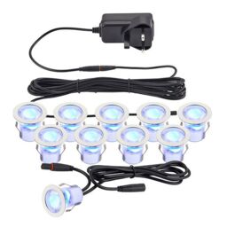 Netlighting Kios 2 Outdoor Reccessed Ground 10x 0.45W Decking Lights IP44 in Grey
