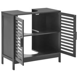 Wyld and Coco Bamboo Washbasin Black Modern Freestanding Bathroom Storage W60cm - thumbnail 4