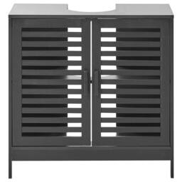 Wyld and Coco Bamboo Washbasin Black Modern Freestanding Bathroom Storage W60cm - thumbnail 5