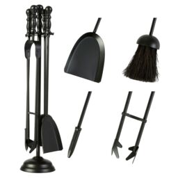 Dibor Fireplace Black Coal, Log & Kindling Bucket with Companion Set - thumbnail 3