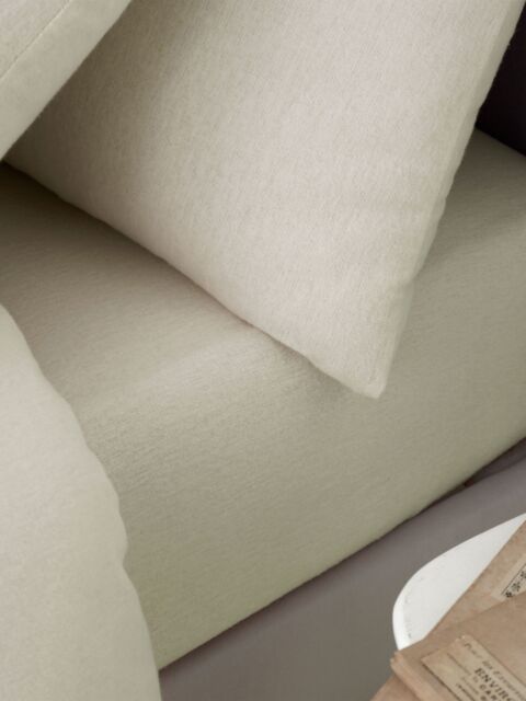 Catherine Lansfield 'Brushed Cotton' Fitted Sheet in Cream - Size: Super King Fitted - image 1