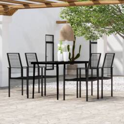Berkfield Home Decorative 5 Piece Garden Dining Set Black - thumbnail 2