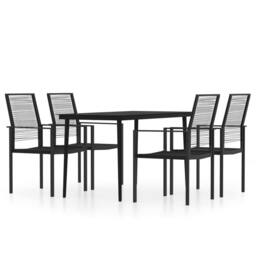 Berkfield Home Decorative 5 Piece Garden Dining Set Black - thumbnail 3