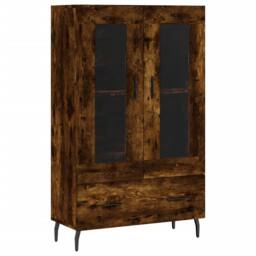 Berkfield Home Highboard Smoked Oak 69.5x31x115 cm Engineered Wood in Brown - thumbnail 1
