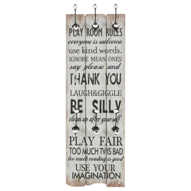 Berkfield Home Wall-mounted Coat Rack with 6 Hooks 120x40 cm THANK YOU - image 1