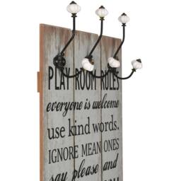Berkfield Home Wall-mounted Coat Rack with 6 Hooks 120x40 cm THANK YOU - thumbnail 3