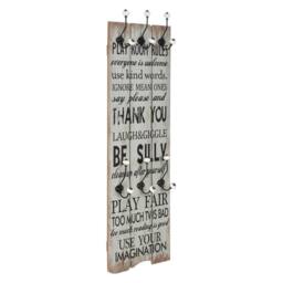 Berkfield Home Wall-mounted Coat Rack with 6 Hooks 120x40 cm THANK YOU - thumbnail 2