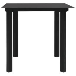 Berkfield Home 5 Piece Garden Dining Set Black Glass & Steel - thumbnail 4