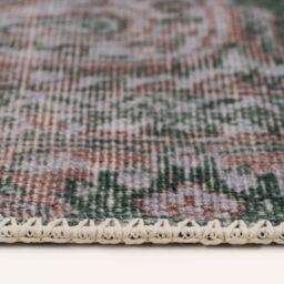Kukoon Green Distressed Hallway Runner Rug Non Slip & Washable - Size: 60 cm x 240 cm - thumbnail 3